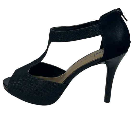 Fioni Night Stiletto Pumps Black Shimmer Strappy Evening Shoes 9 - Picture 13 of 14